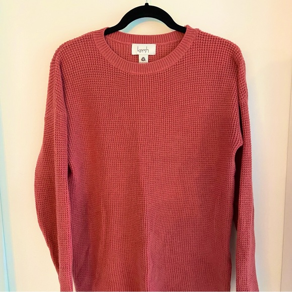 NWOT. KERSH. Stretchy knit sweater. Pink. Size medium. - Picture 1 of 4